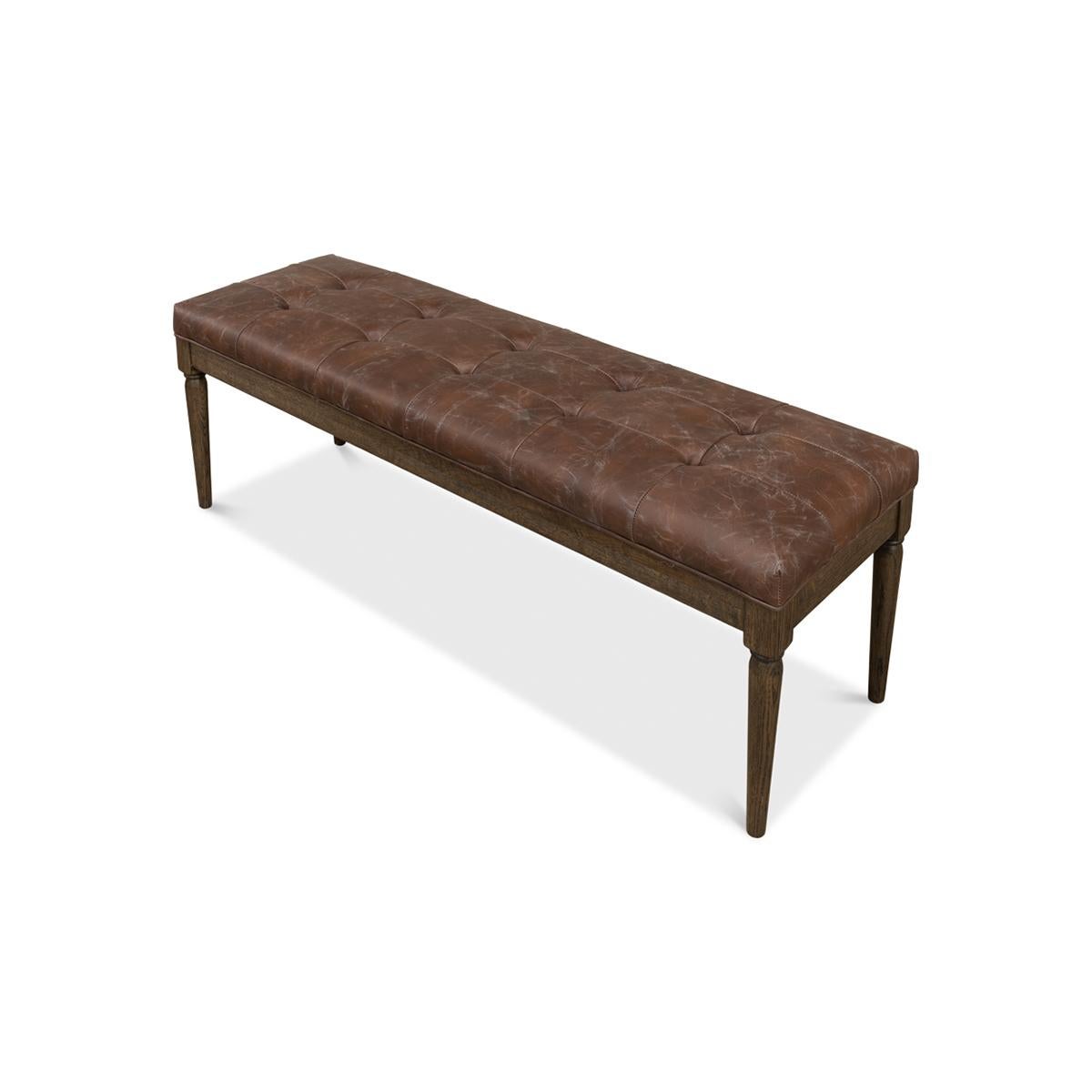 Directoire Style Leather Bench For Sale 2