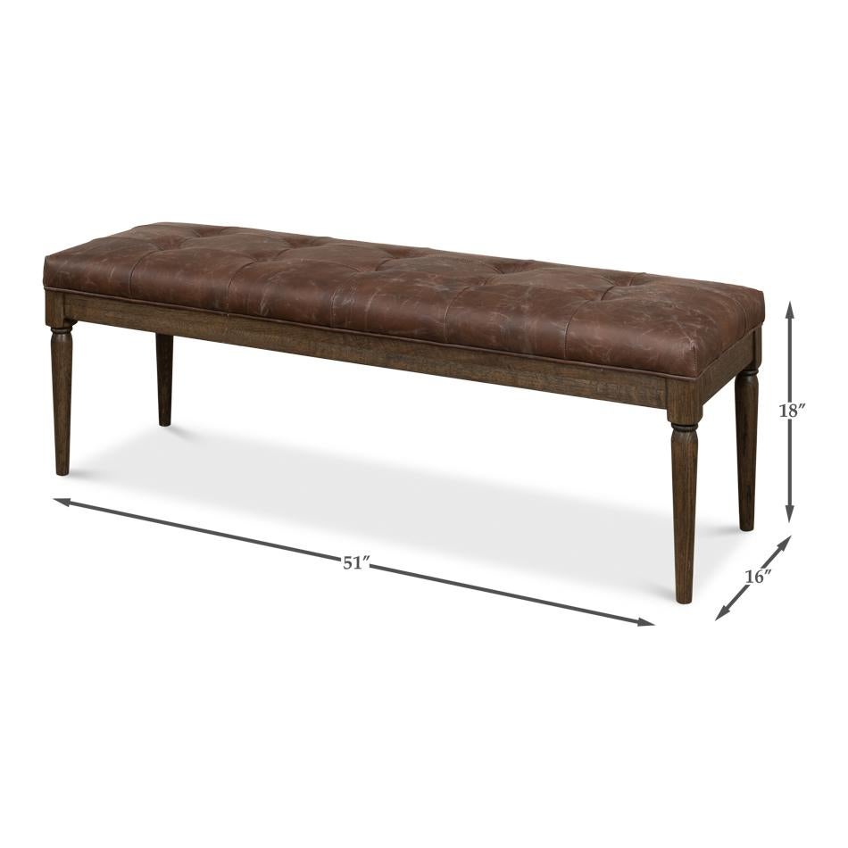 Directoire Style Leather Bench For Sale 3