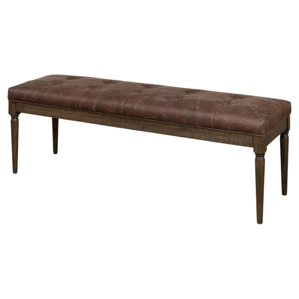 Directoire Style Leather Bench For Sale