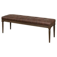 Directoire Style Leather Bench