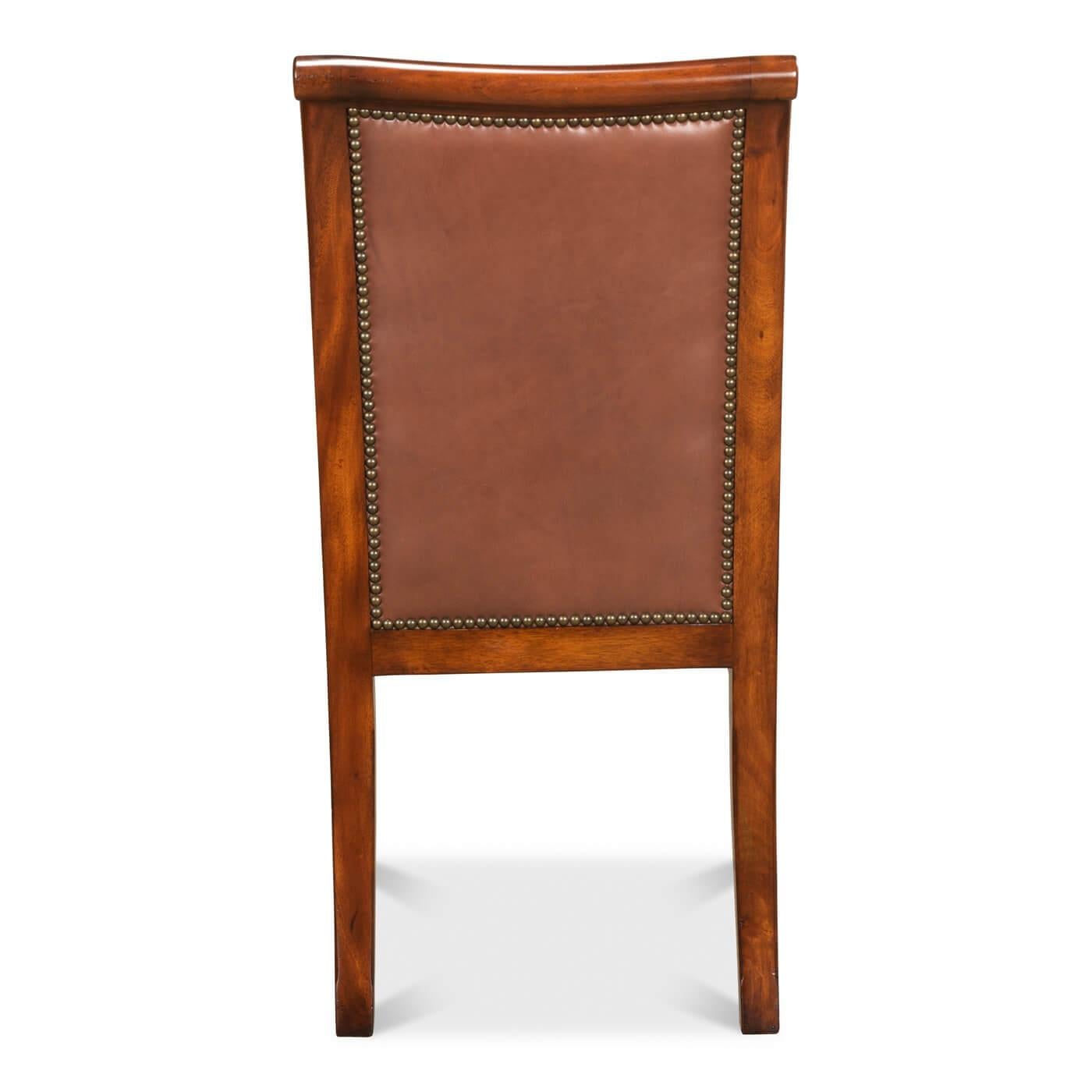 Contemporary Directoire Style Leather Dining Chair For Sale