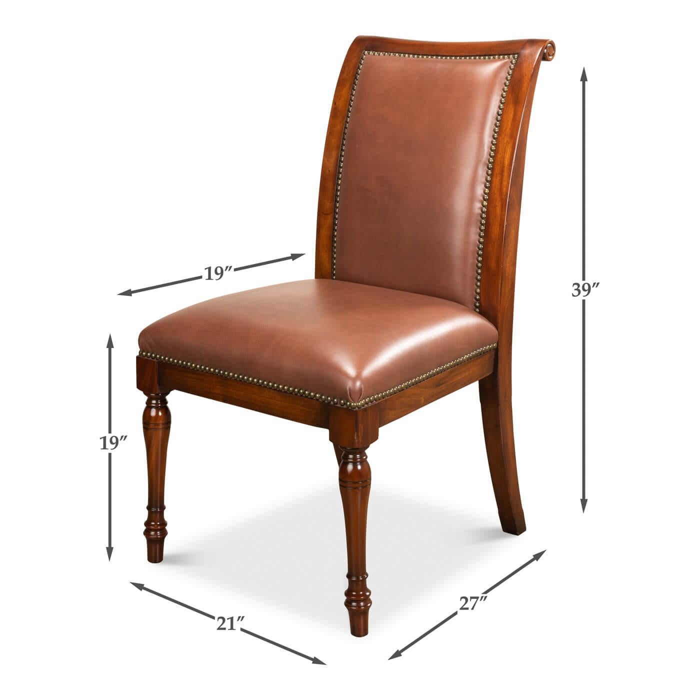 Directoire Style Leather Dining Chair For Sale 3