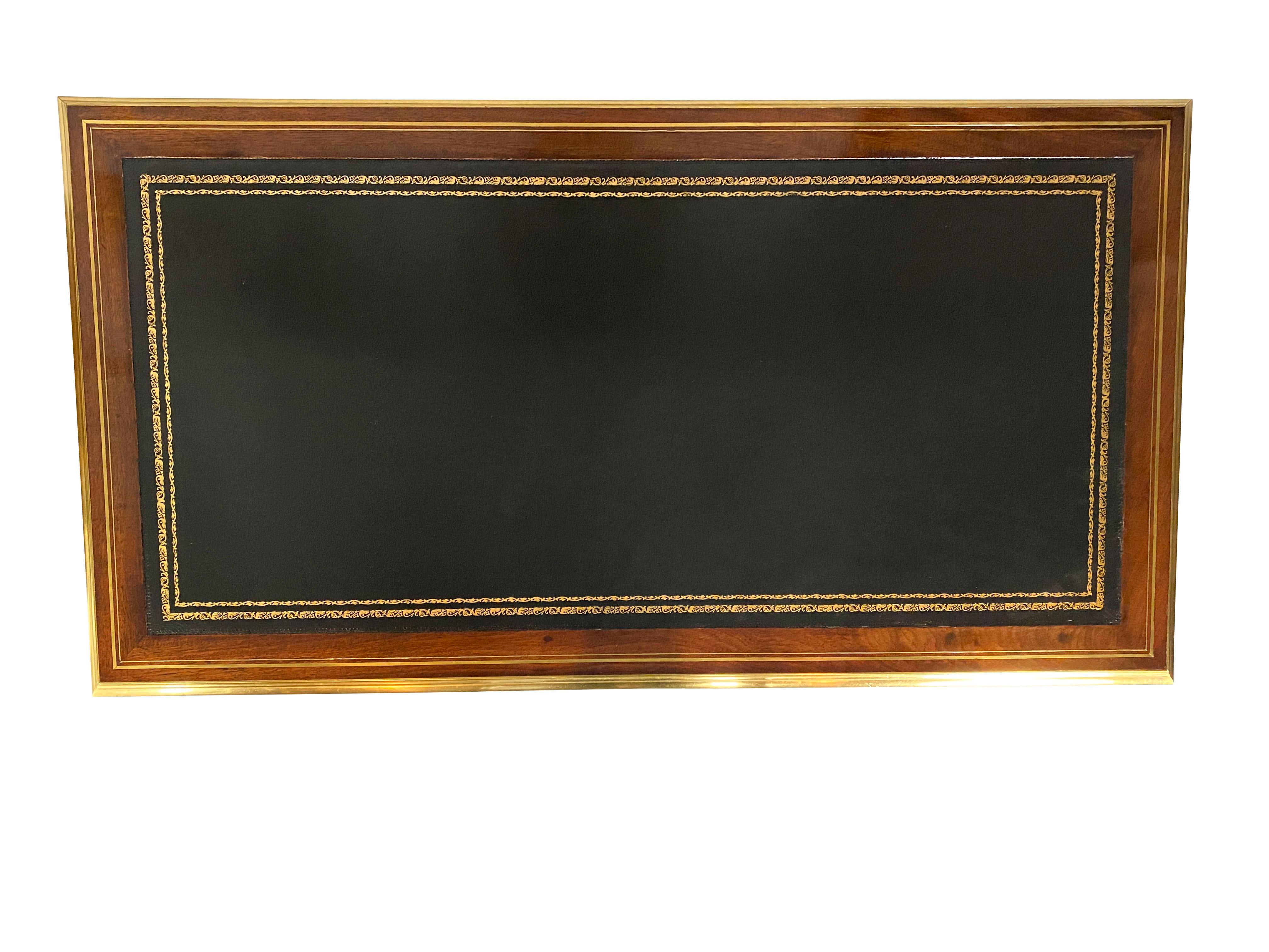 Directoire Style Mahogany and Brass Inlaid Writing Table 1
