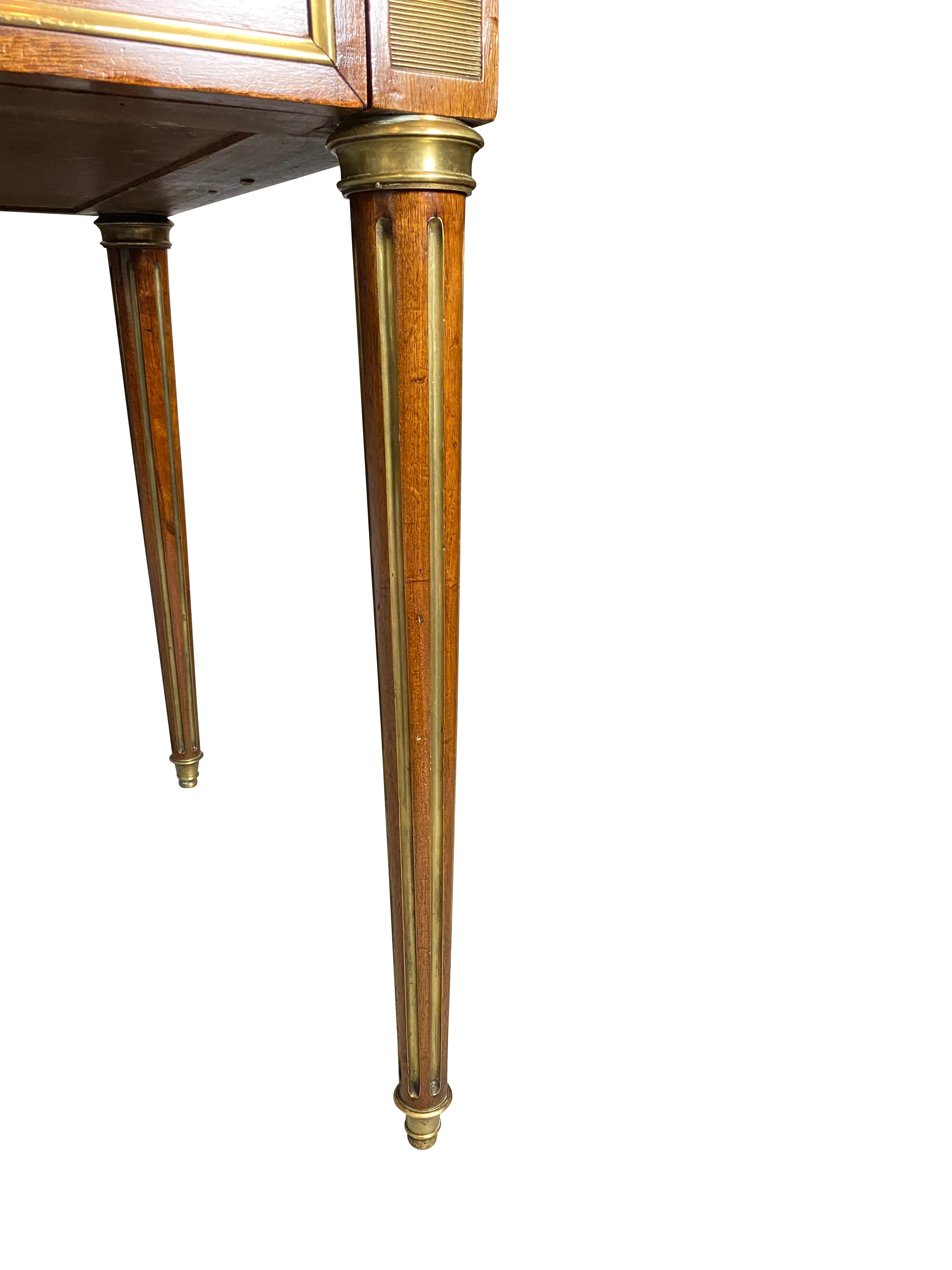 Directoire Style Mahogany and Brass Inlaid Writing Table 3
