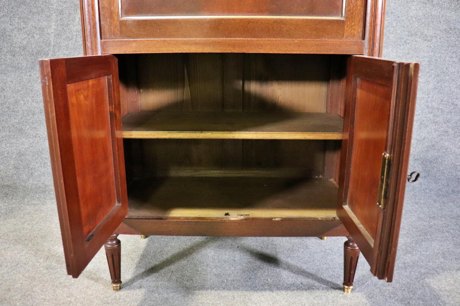 Directoire Style Mahogany and Brass secretary Aabatant Leather Desk Surface  For Sale 6