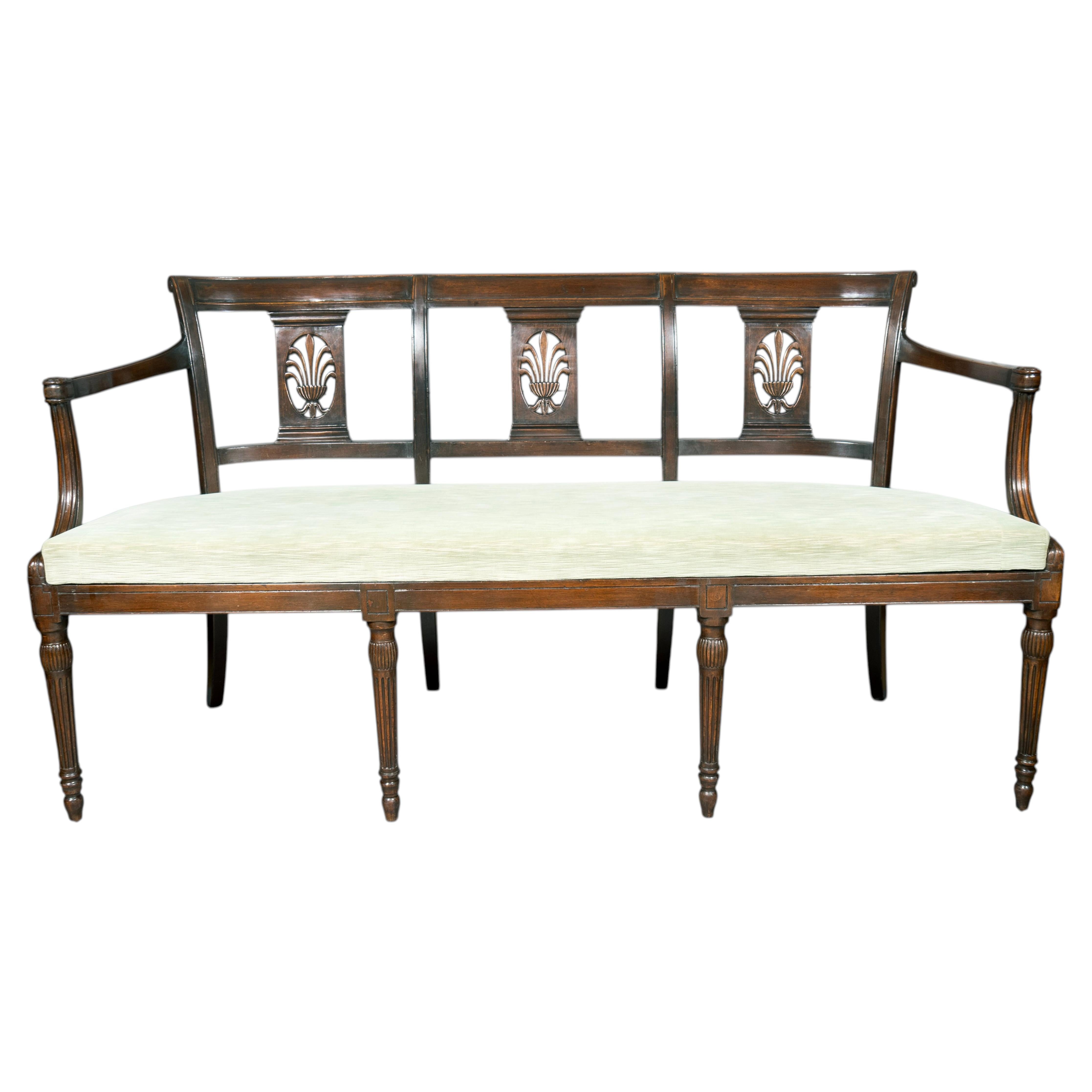 Directoire Style Mahogany Bench For Sale