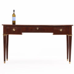 Scrivania in stile direttorio in mogano con montatura in bronzo, A.I.C. 1940.