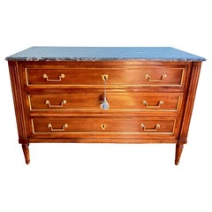 Directoire Style Mahogany Chest of Drawers, French Late 19th Century