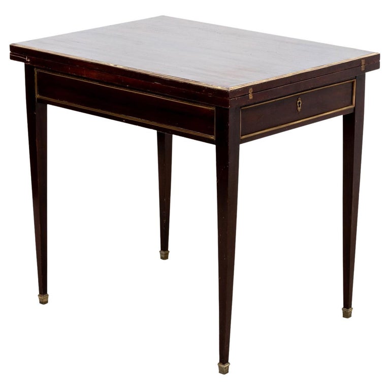 Directoire, Style Mahogany FlipTop Table For Sale at 1stDibs