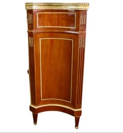 Directoire Style Maison Jansen Brass Mounted Dry Bar Server W Marble Top
