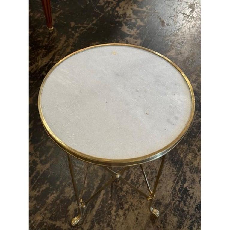 Marbre Tables en marbre et bronze doré de style Directoire en vente