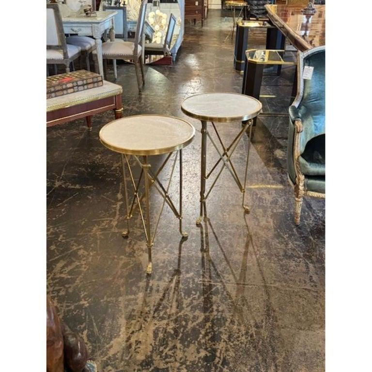 Tables en marbre et bronze doré de style Directoire en vente 1