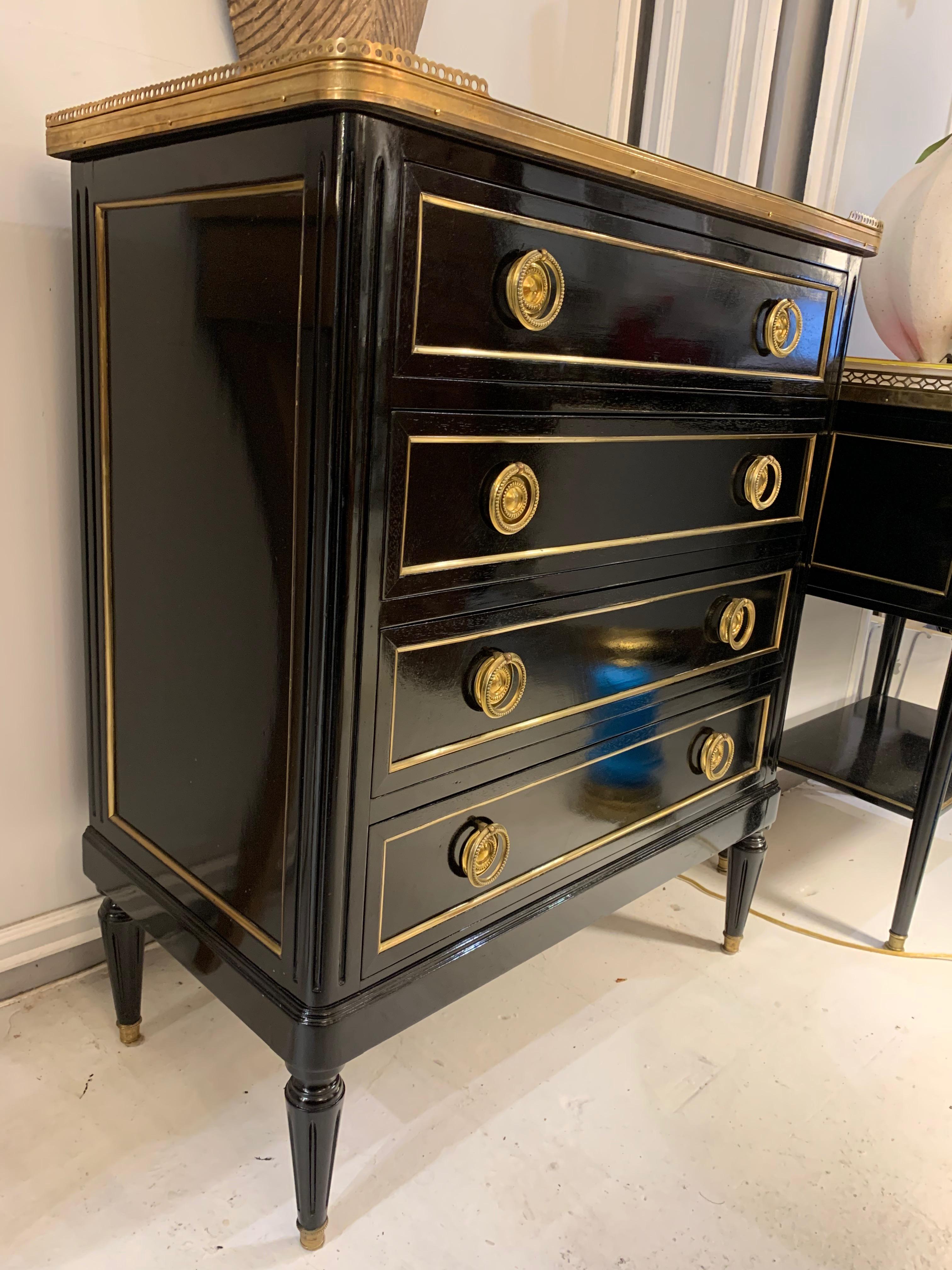 Directoire Style Marble Top Chest of Drawers For Sale 3
