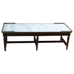 Maison Jansen Style Brass Inlaid Directoire Style Marble Top Coffee Table