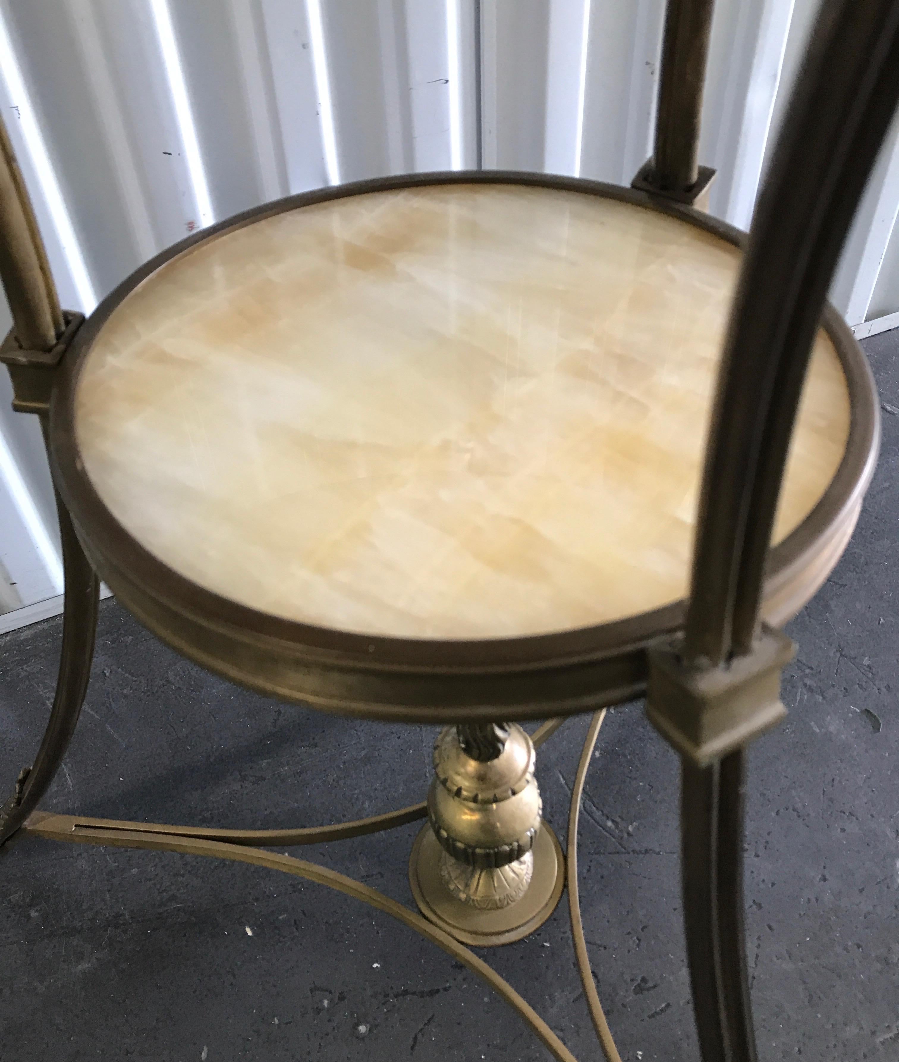 Directoire Style Onyx and Bronze Guéridon In Good Condition For Sale In West Palm Beach, FL