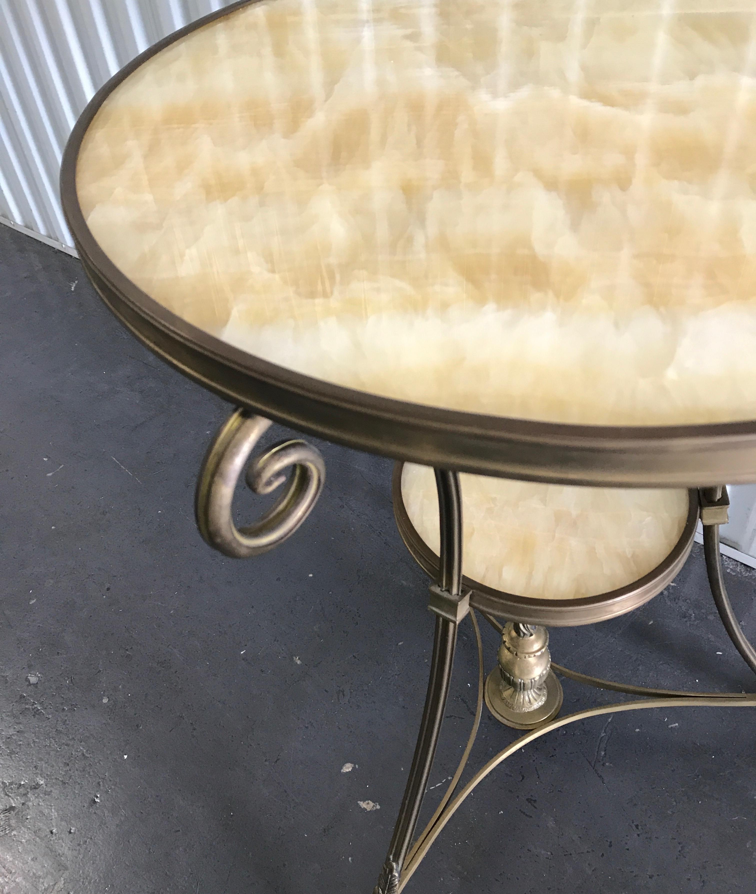 Directoire Style Onyx and Bronze Guéridon For Sale 1