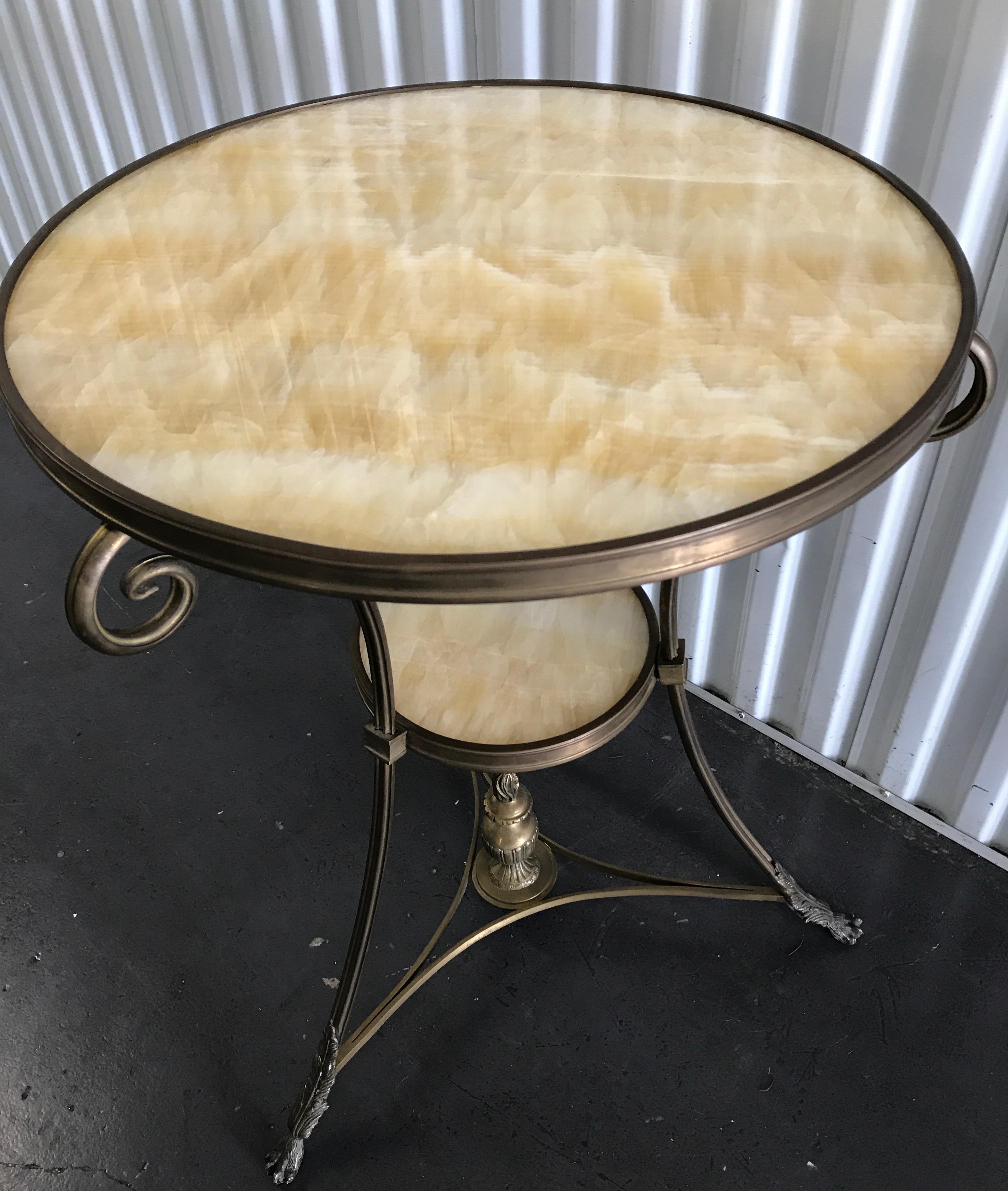 Directoire Style Onyx and Bronze Guéridon For Sale 2