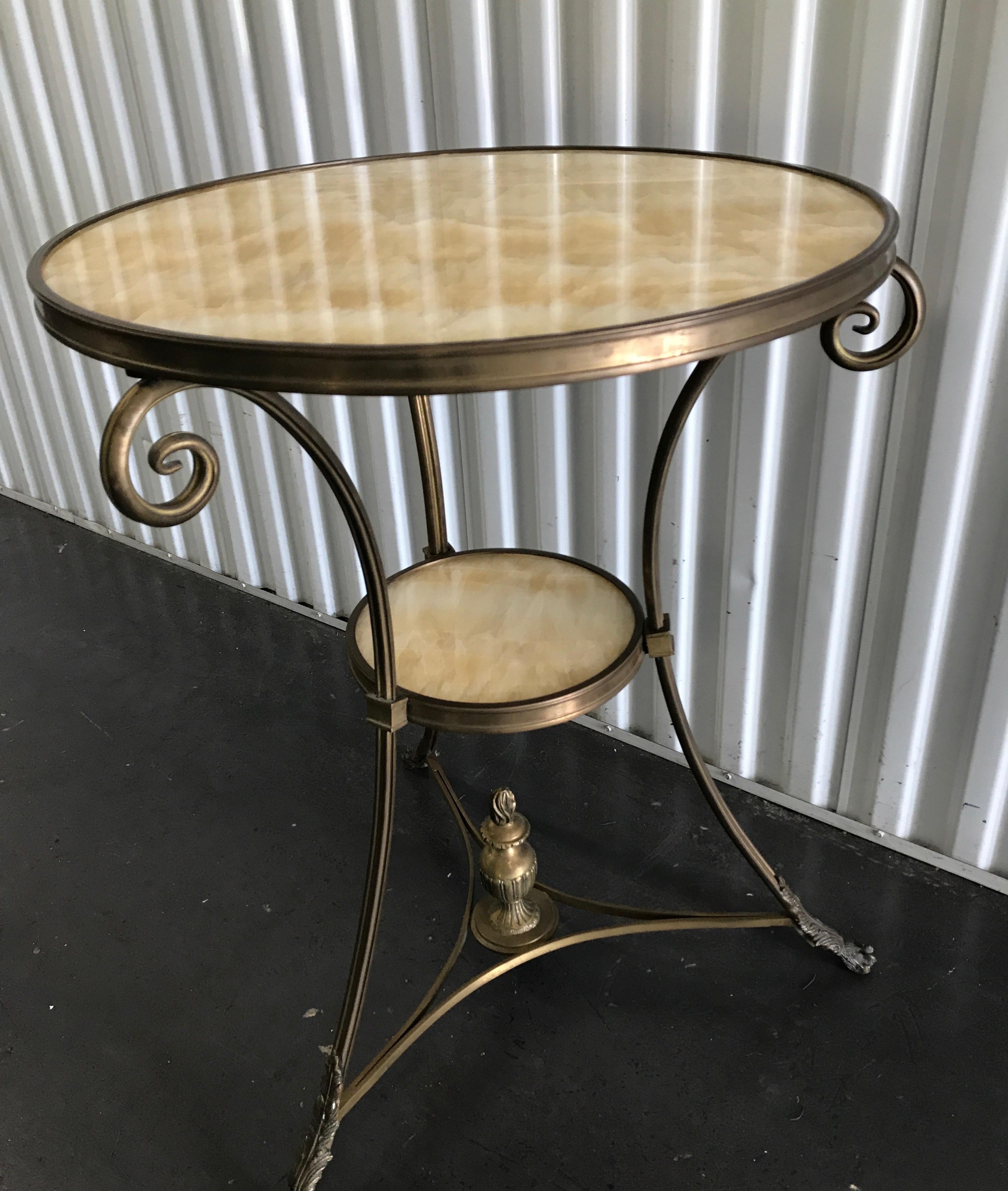 Directoire Style Onyx and Bronze Guéridon For Sale 3