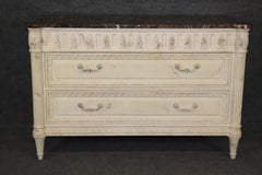 Directoire Style Paint Decorated Granite Top Commode Chest of Drawers
