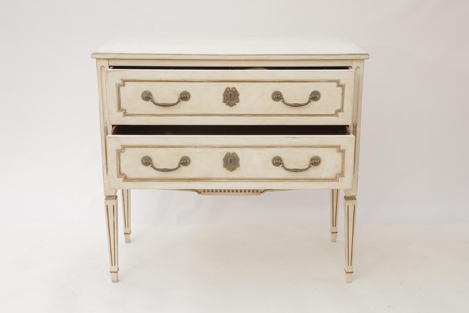 Wood Directoire Style Painted Commode