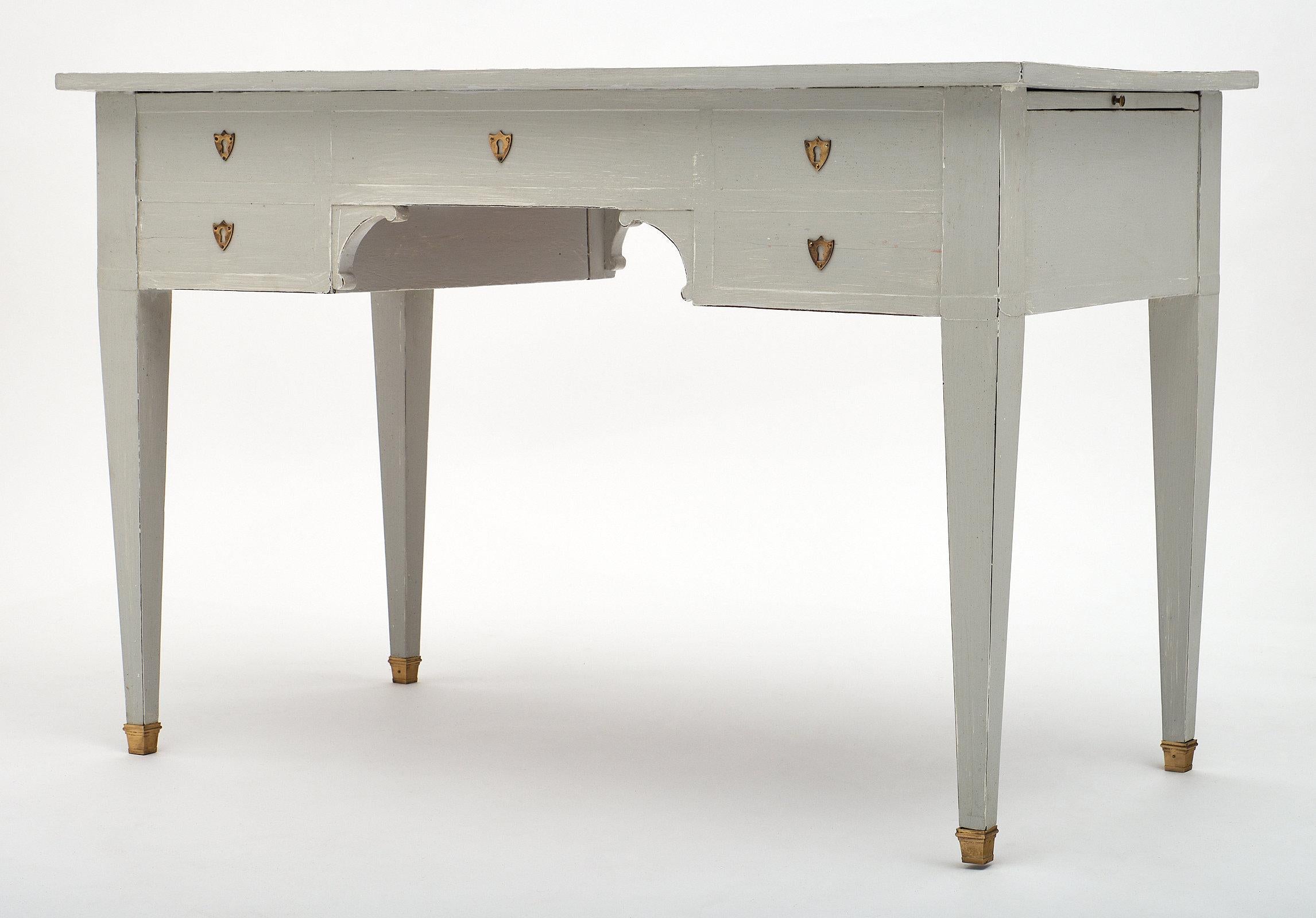 Directoire Style Painted Desk with Leather Top 3