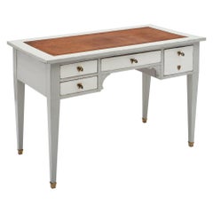 Directoire Style Painted Desk with Leather Top