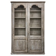 Directoire Style Painted French Bookcase with Chicken Wire Doors, 2 Available