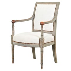 Directoire Style Painted & Upholstered Armchair
