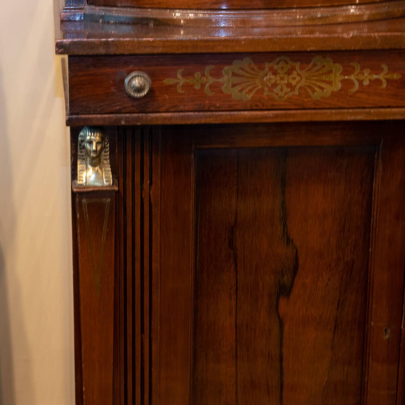 Directoire Style Rosewood Display Cabinet In Good Condition In Hixson, TN