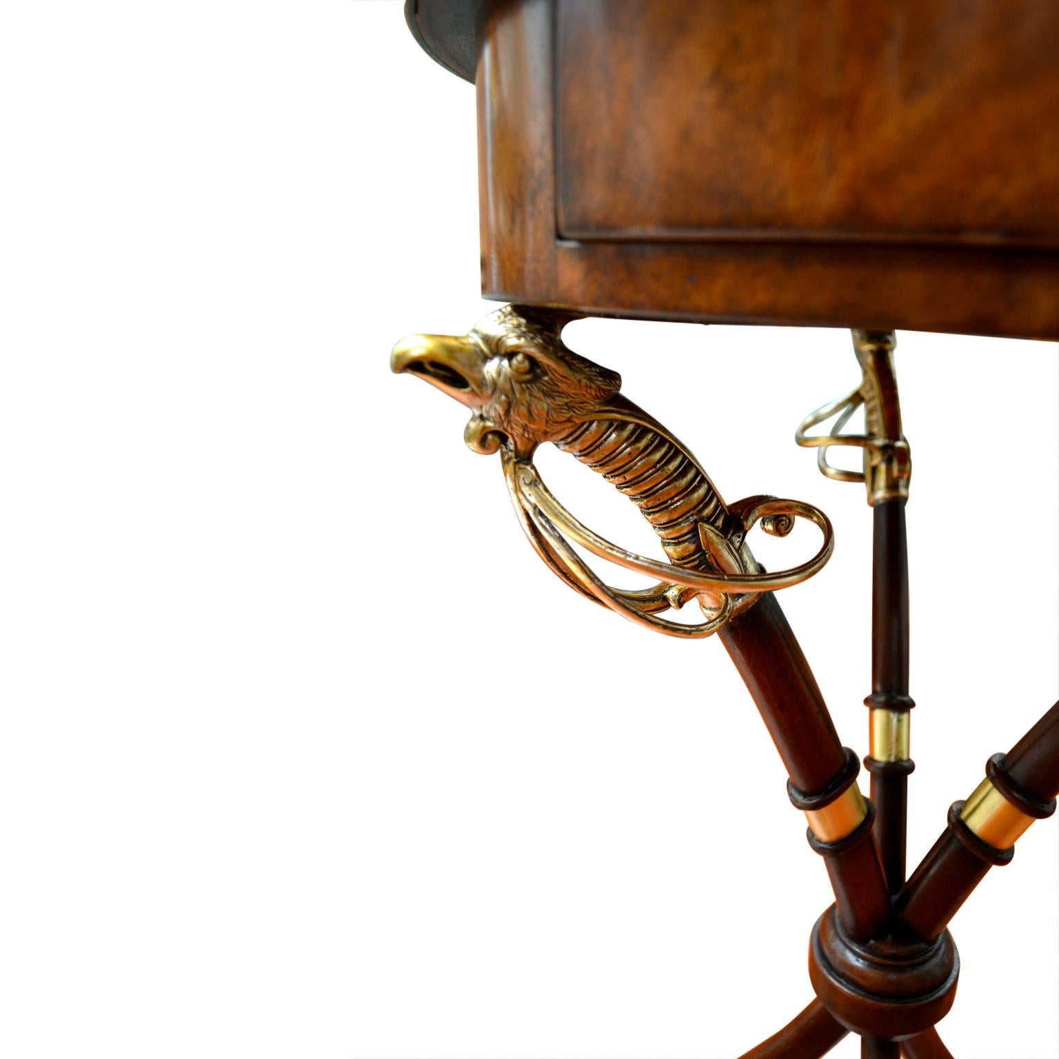 Gilt Directoire Style Sabre Leg Occasional Table