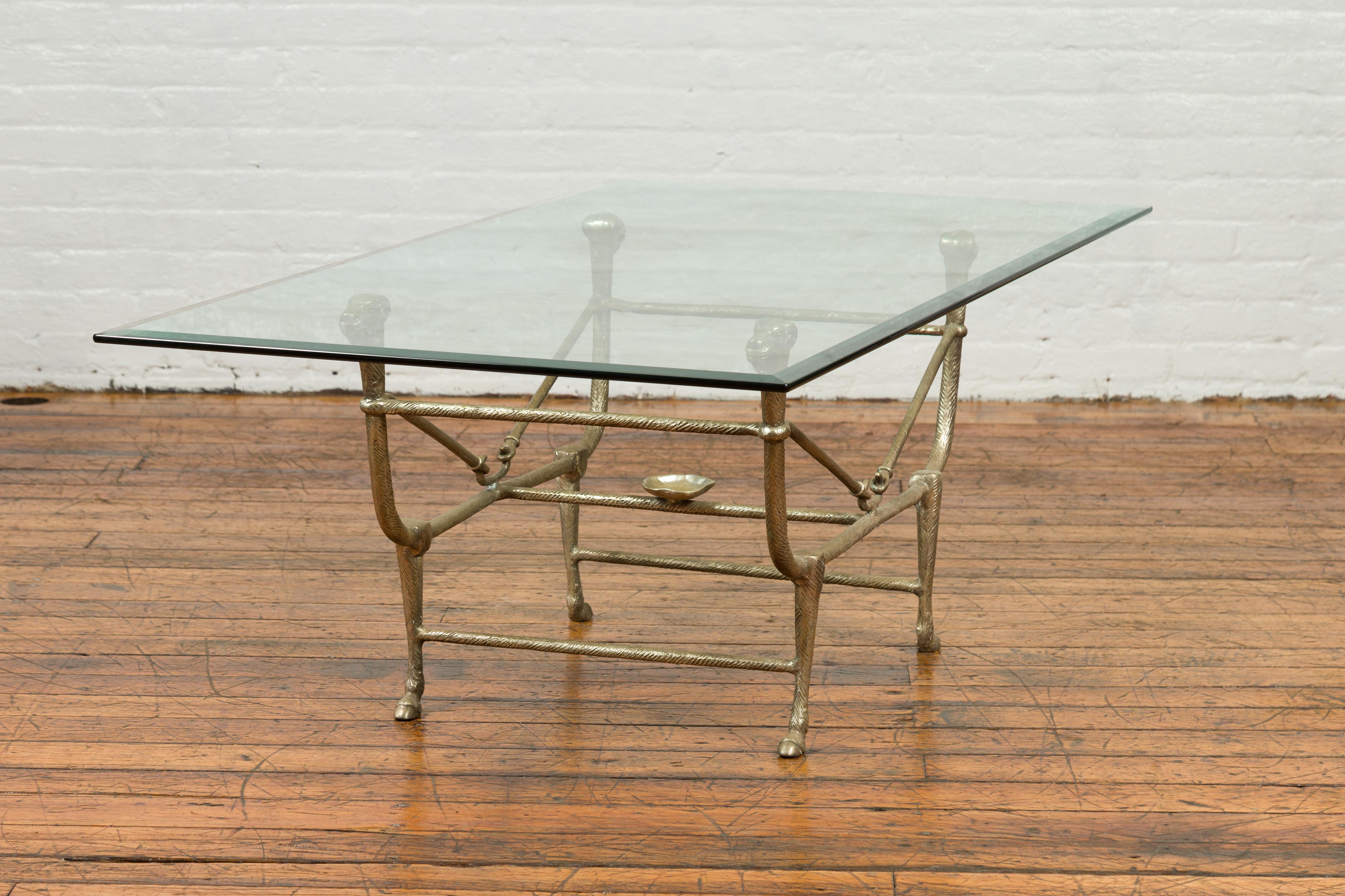 Directoire Style Silver Plated Bronze Coffee Table Base with Rams Heads 7