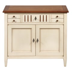 Armario de 2 puertas estilo Directoire francés artesanal en madera maciza de cerezo