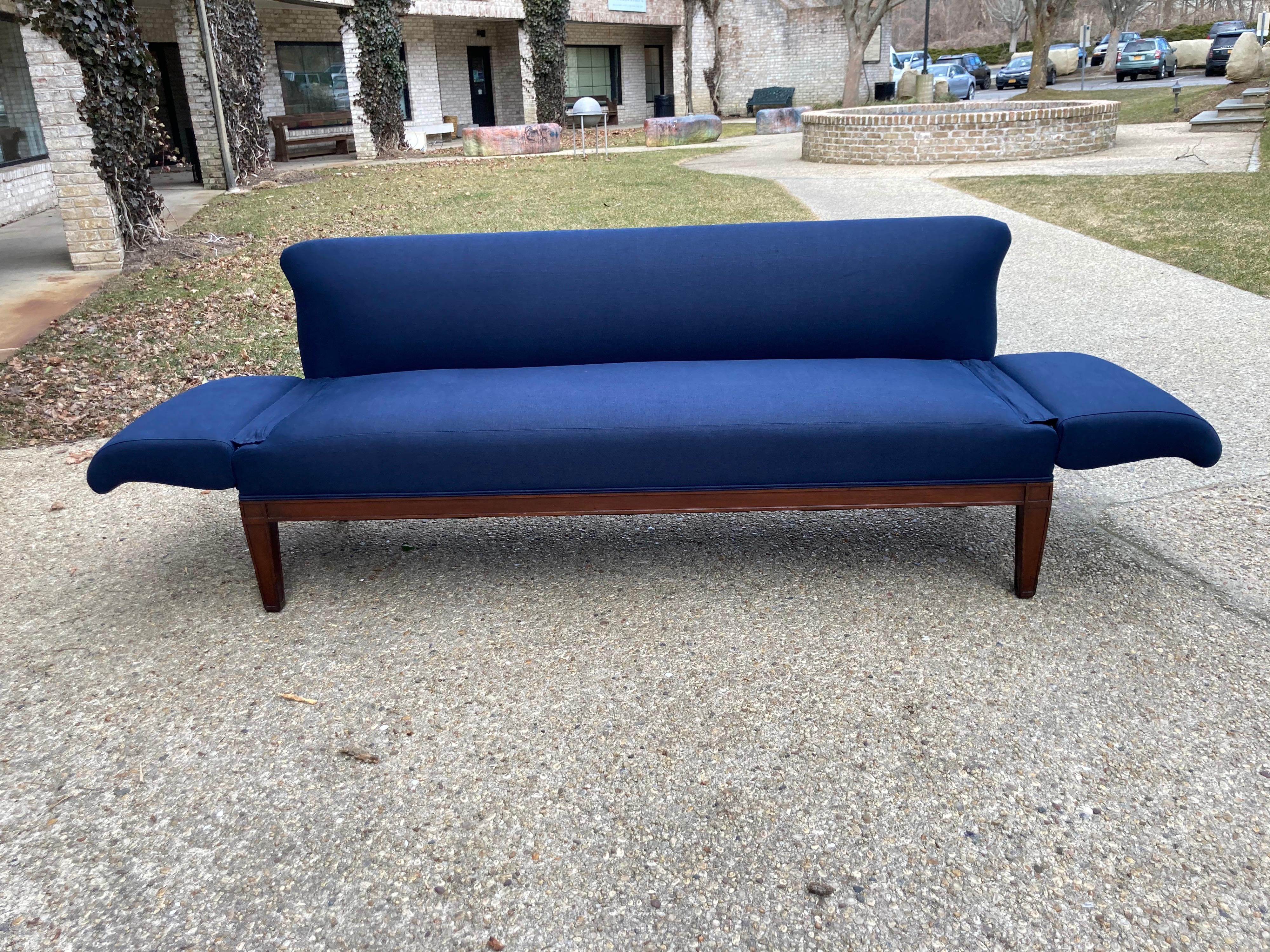 Directoire Style Sofa or Banquette with Adjustable Articulating Arms For Sale 2