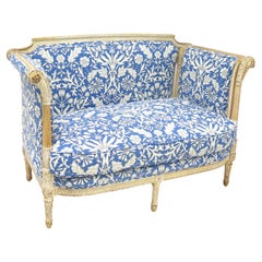 Sofa im Directoire-Stil mit geschnitztem und lackiertem Rahmen