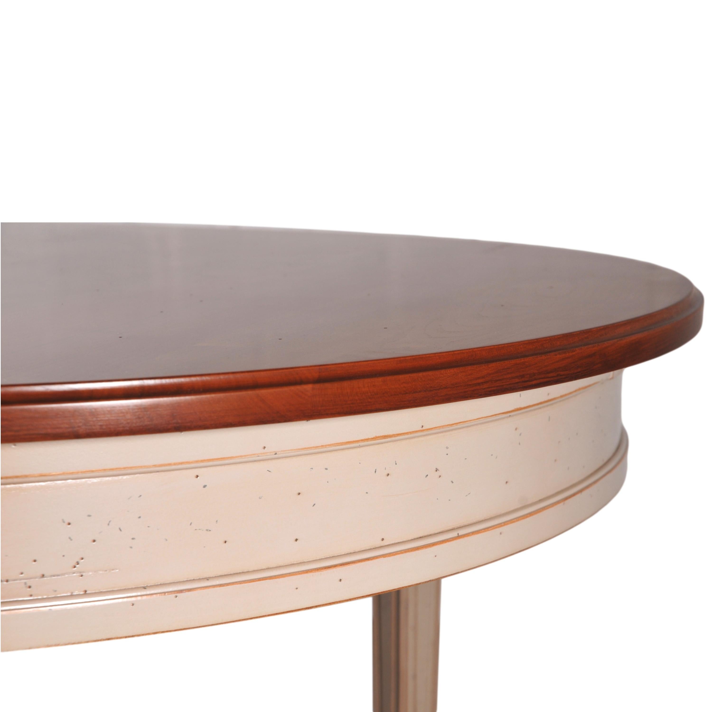 Ovaler Tisch im Directoire-Stil aus Kirschholz mit 2 Verlängerungen, aus Frankreich im Angebot 3