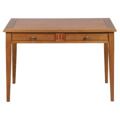 Table à écrire de style Directoire français, bureau en merisier, 2 tiroirs