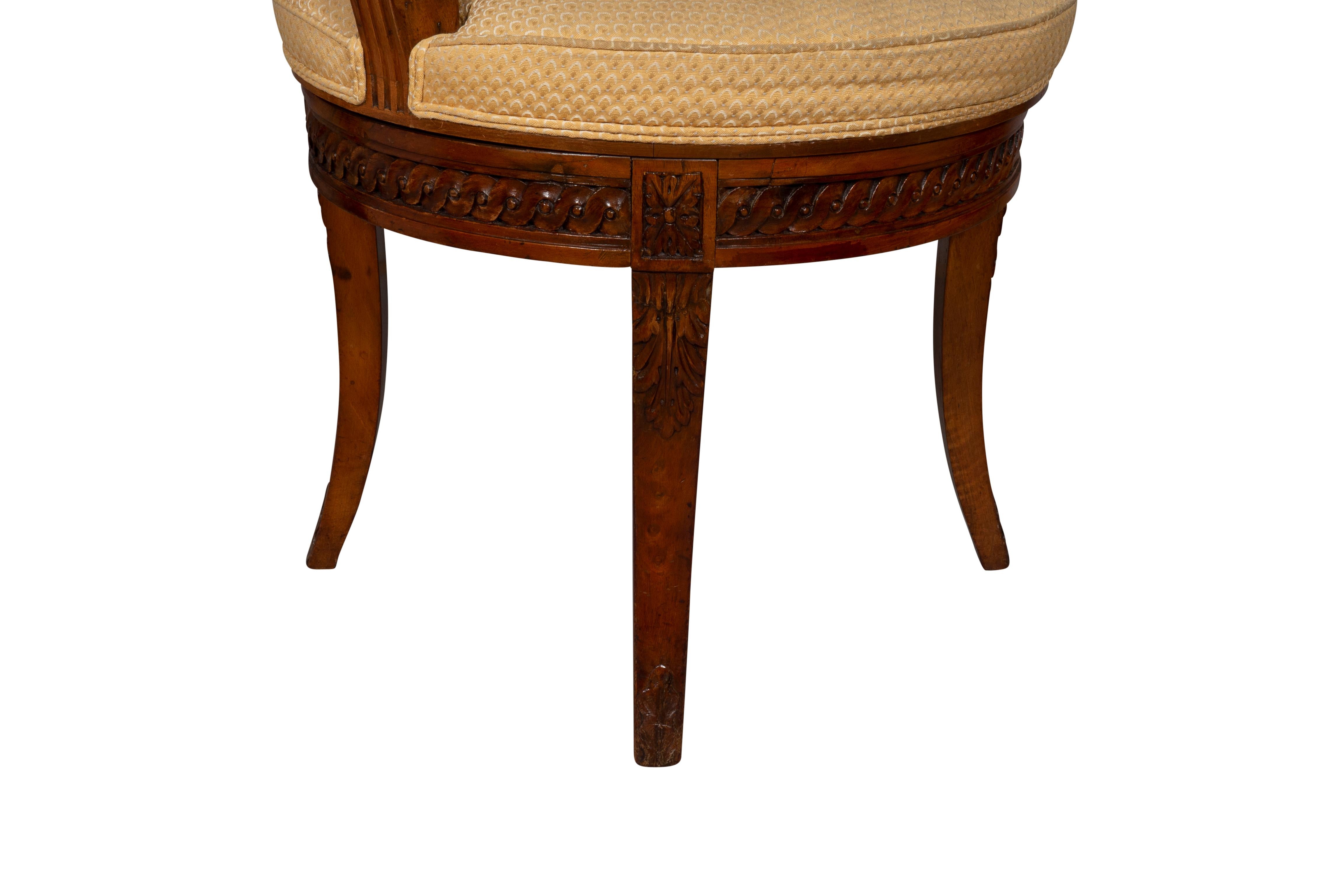 Directoire Walnut Desk Chair For Sale 8