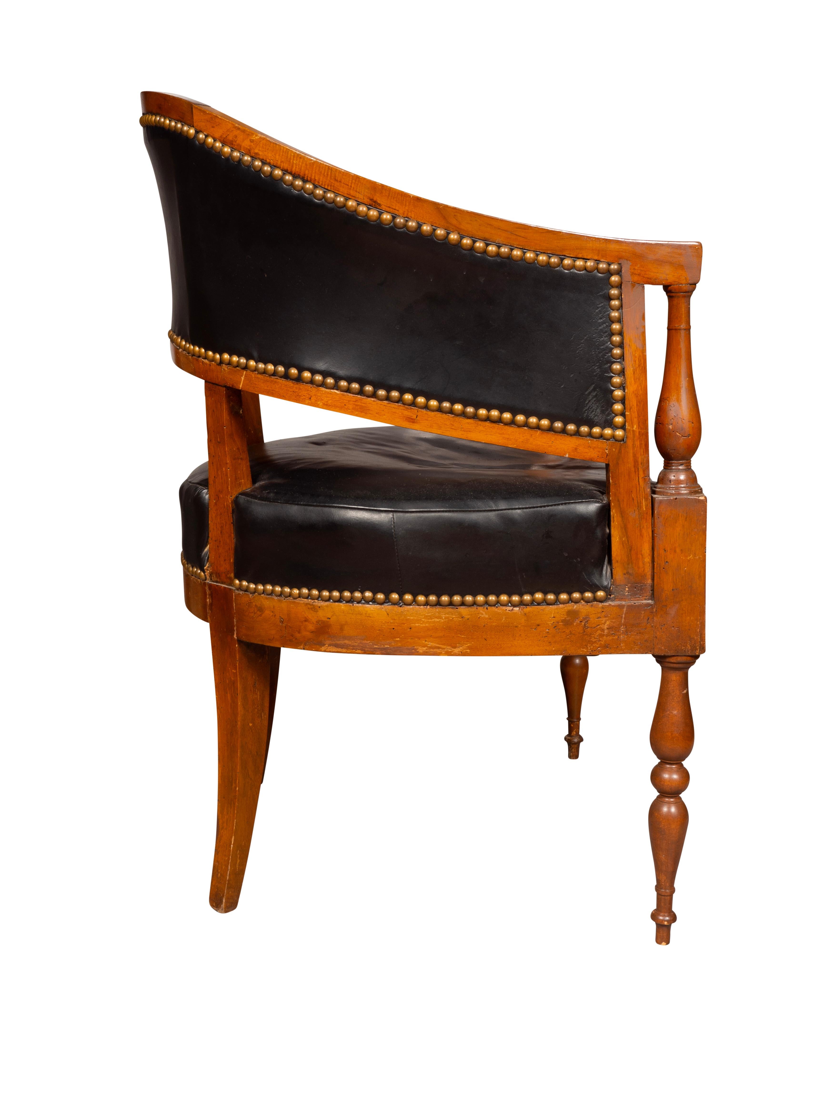 French Directoire Walnut Desk Chair