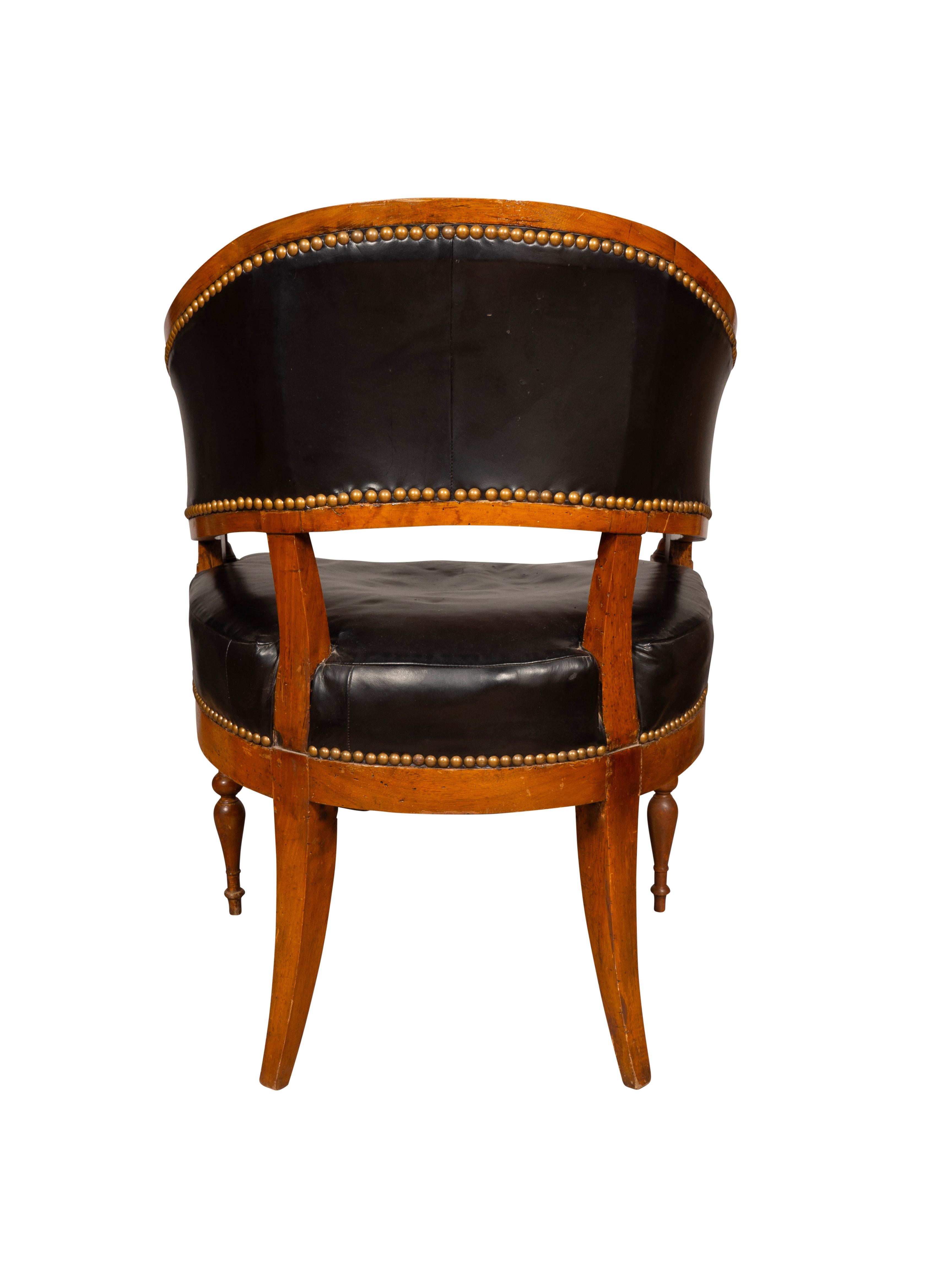 Directoire Walnut Desk Chair In Good Condition In Essex, MA