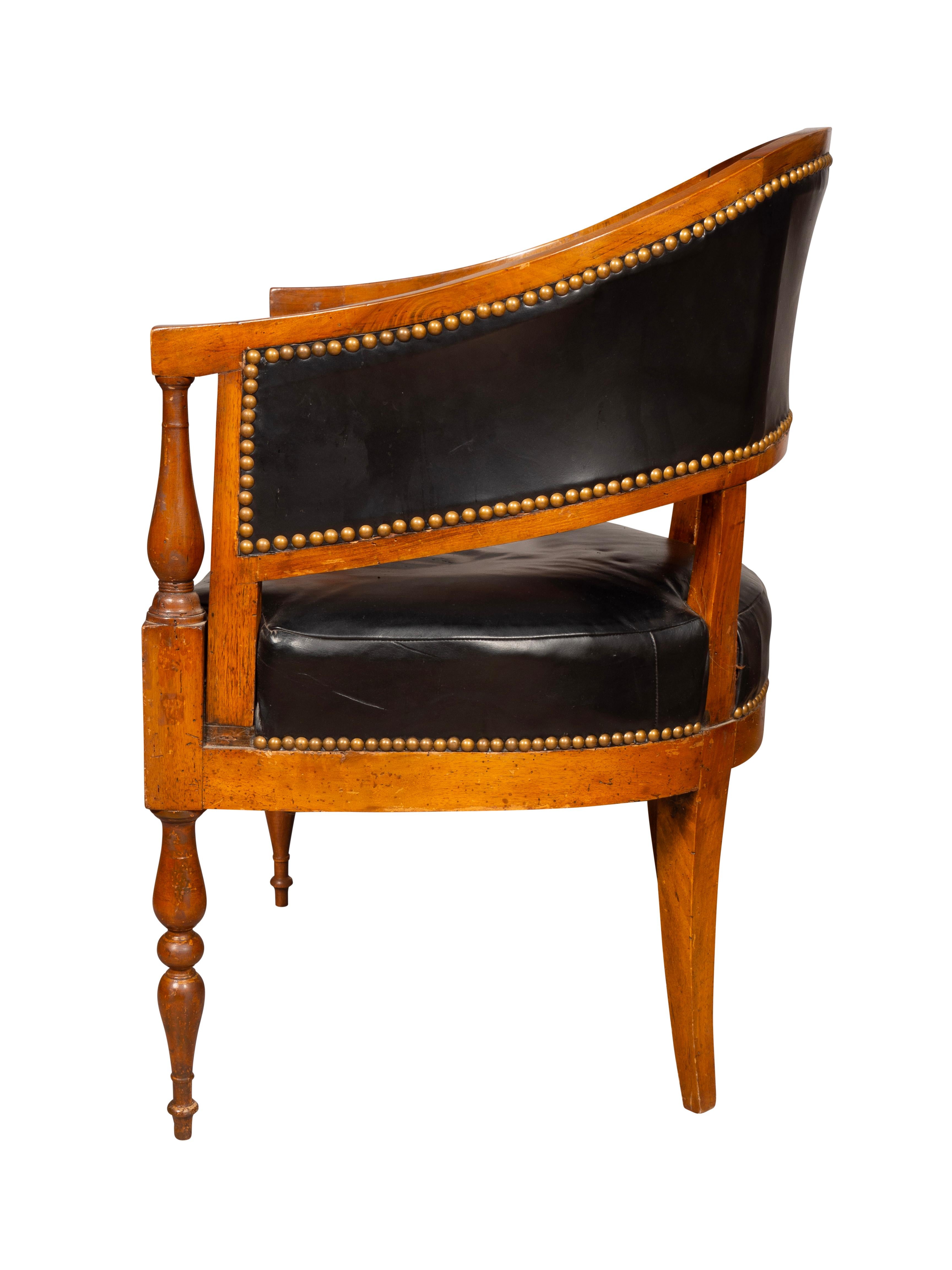 19th Century Directoire Walnut Desk Chair