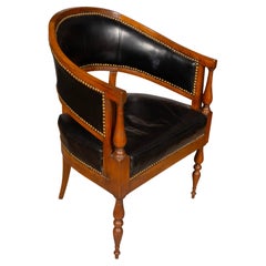 Antique Directoire Walnut Desk Chair