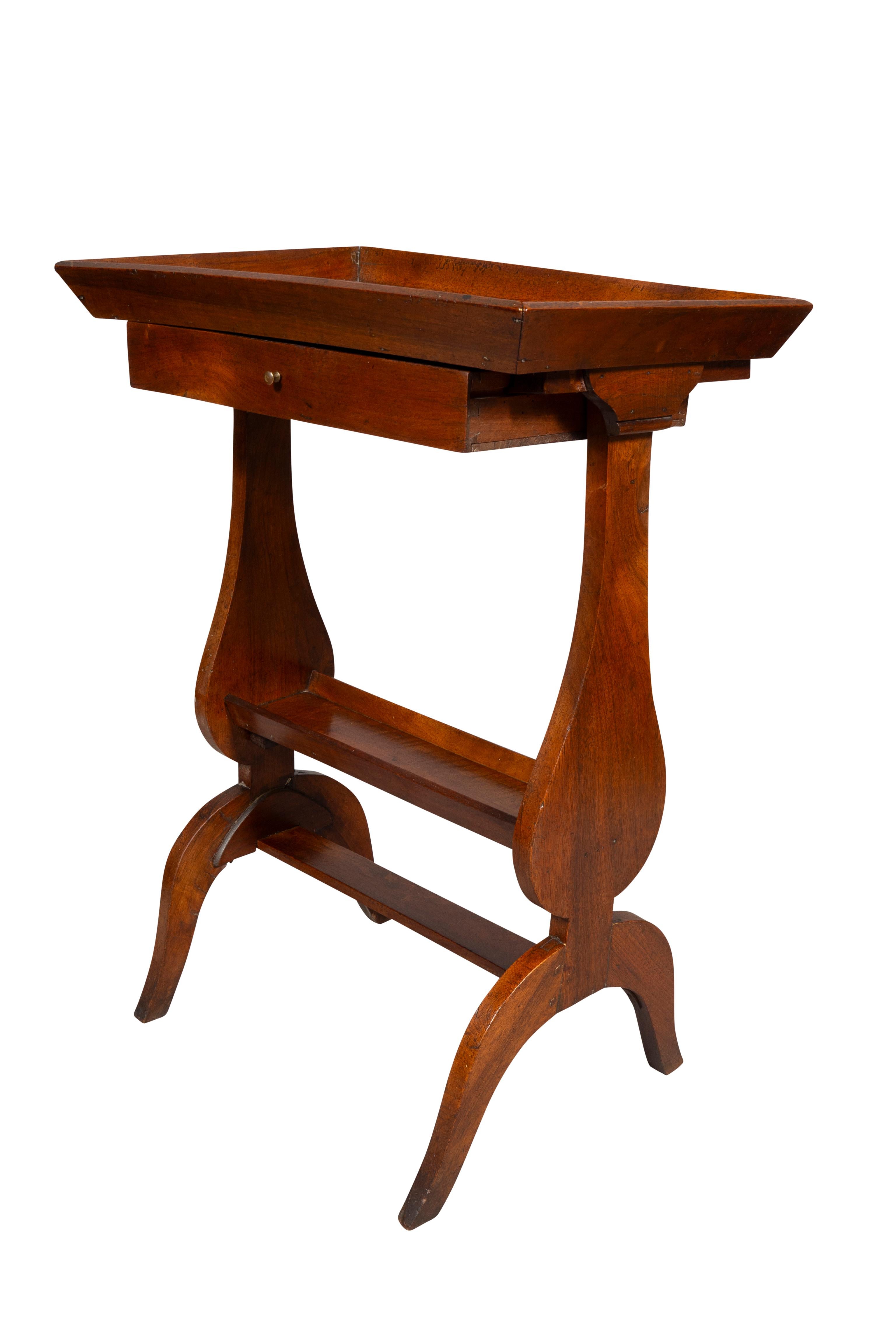 19th Century Directoire Walnut Tricoteuse Table For Sale