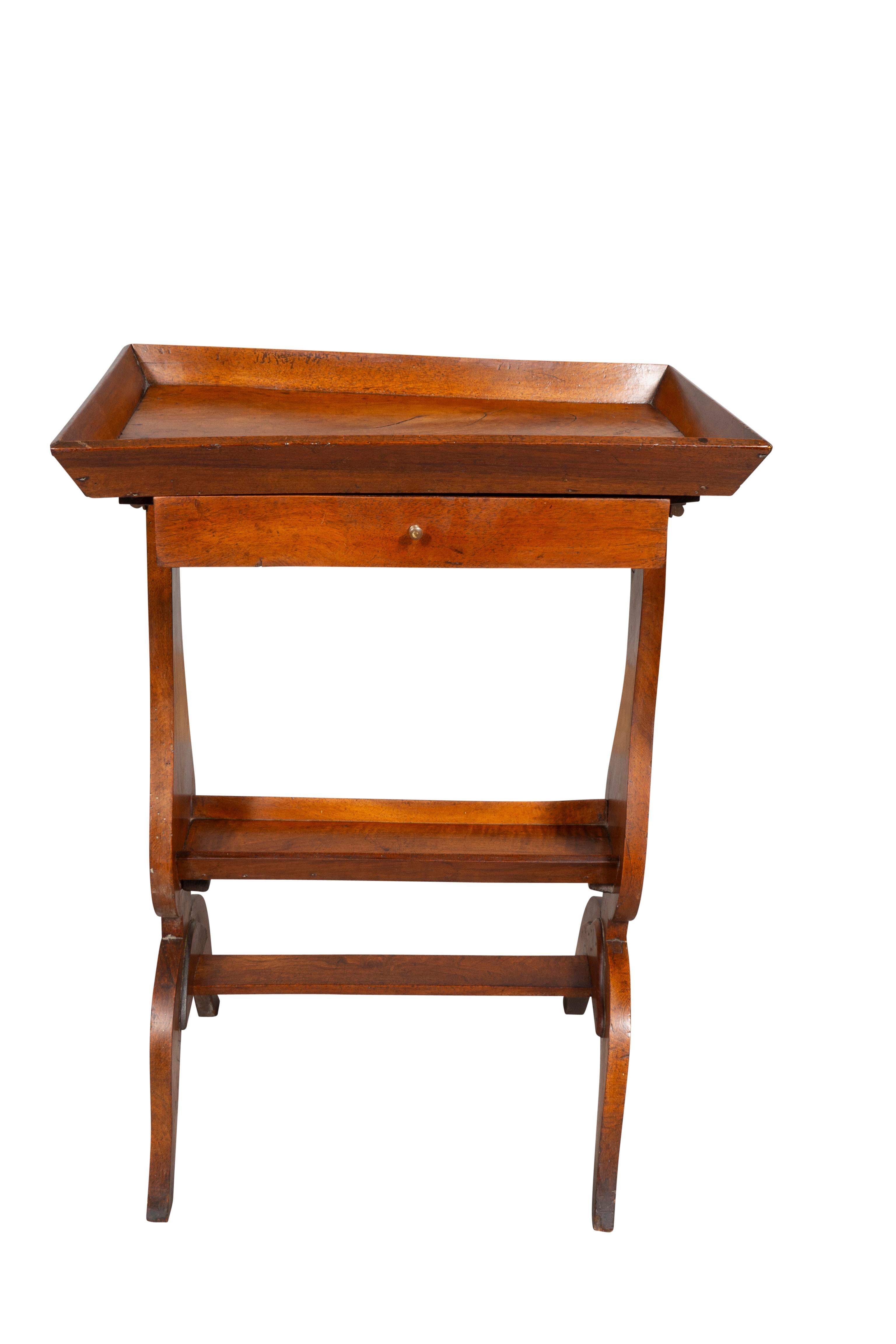 Directoire Walnut Tricoteuse Table For Sale 1