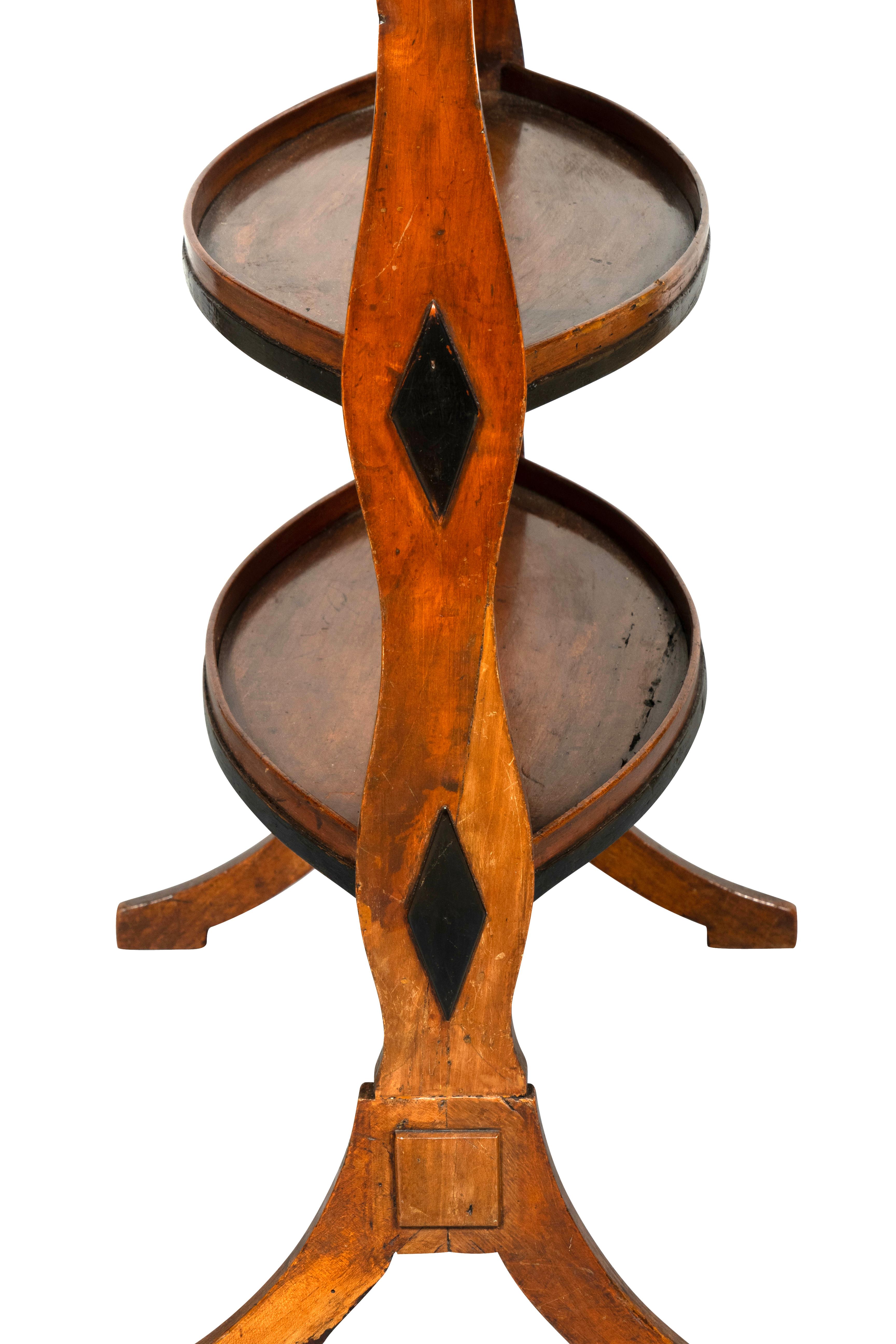 Brass Directoire Walnut Tricoteuse Table For Sale