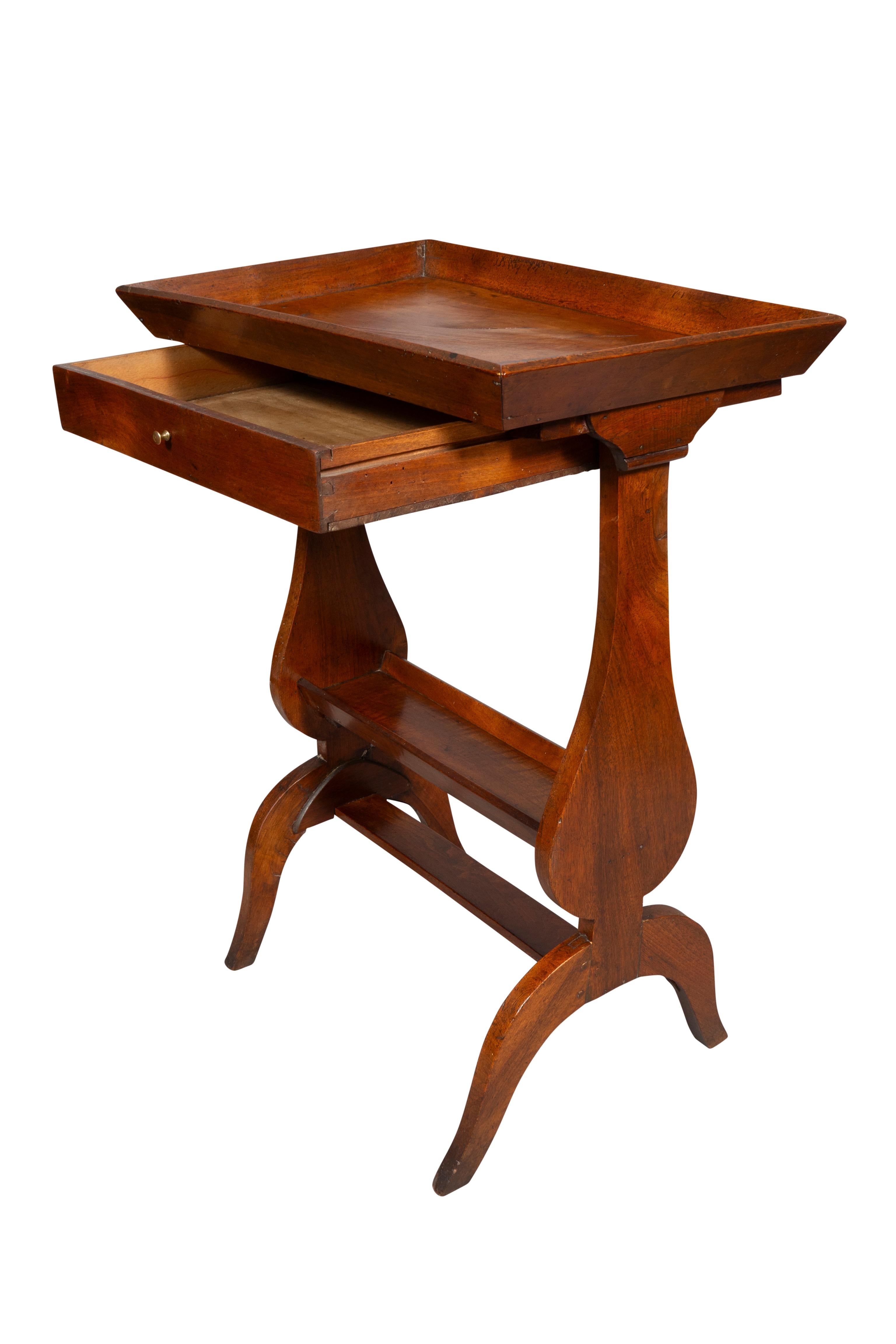 Directoire Walnut Tricoteuse Table For Sale 4