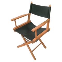 Directors Chair in Leather and Beech Wood by Dario Alfonsi, 1980s
