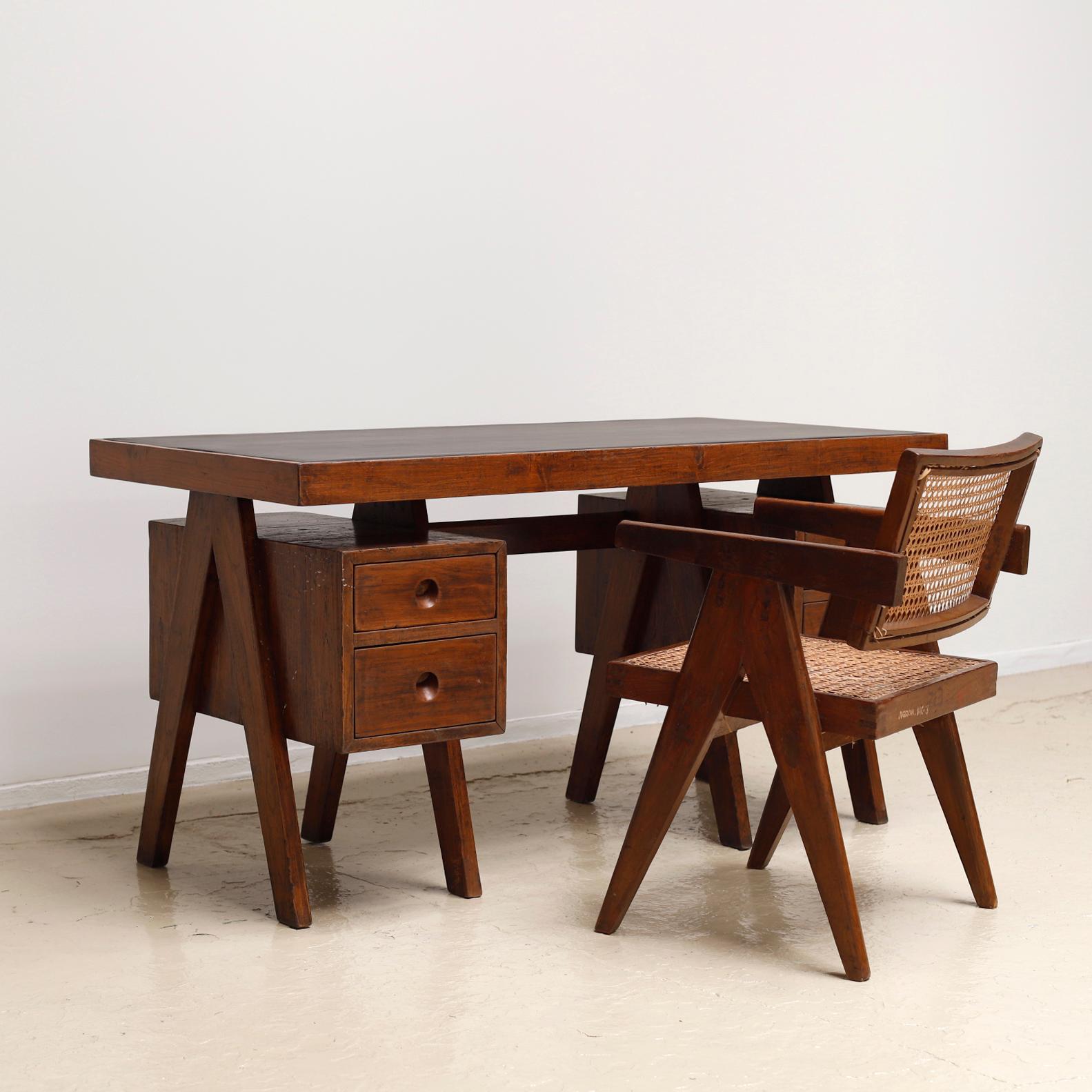 Director's Desk by Pierre Jeanneret, 1960s In Good Condition In Edogawa-ku Tokyo, JP