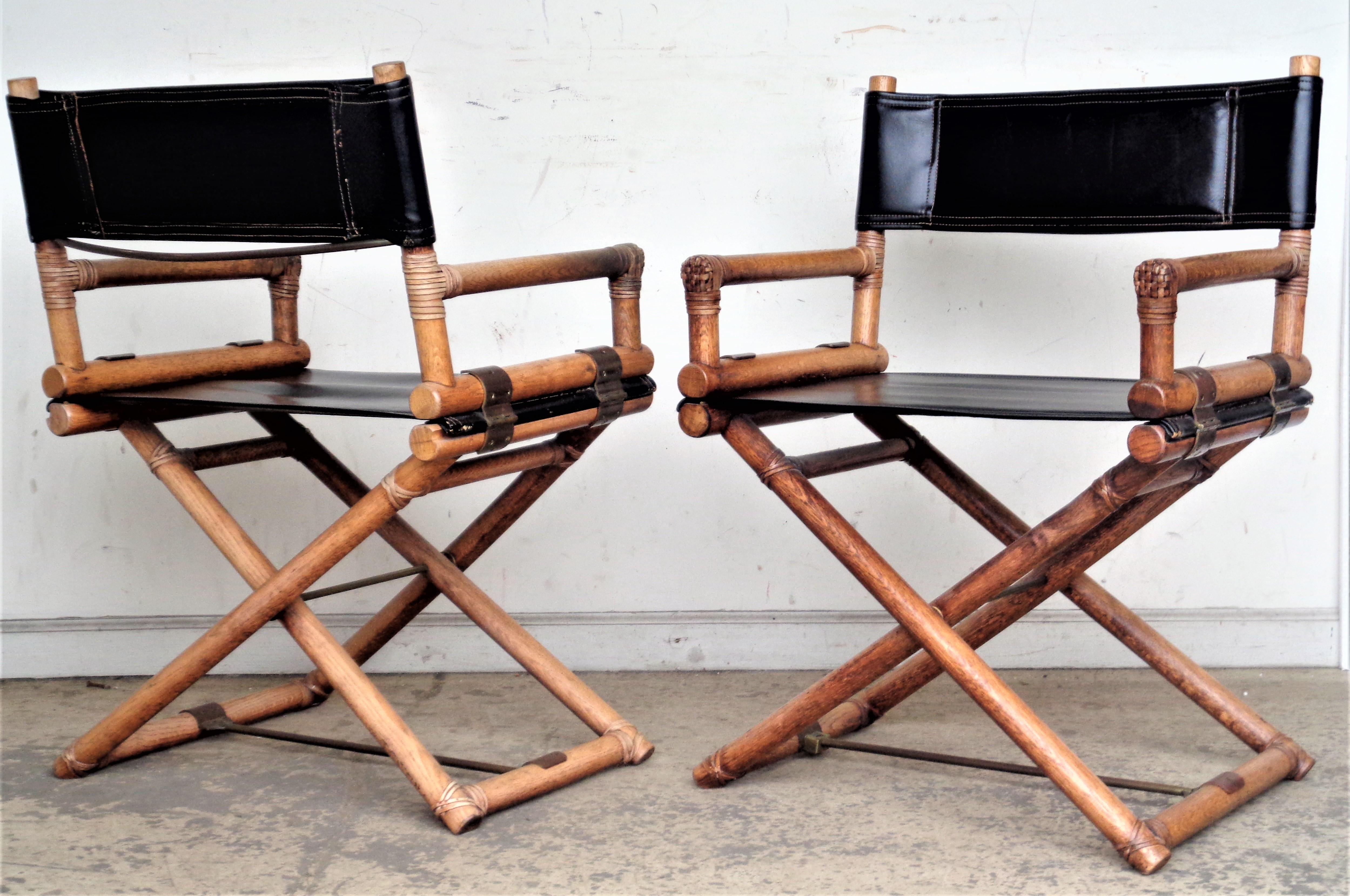 Director's X-Chairs by McGuire, Circa 1960 3