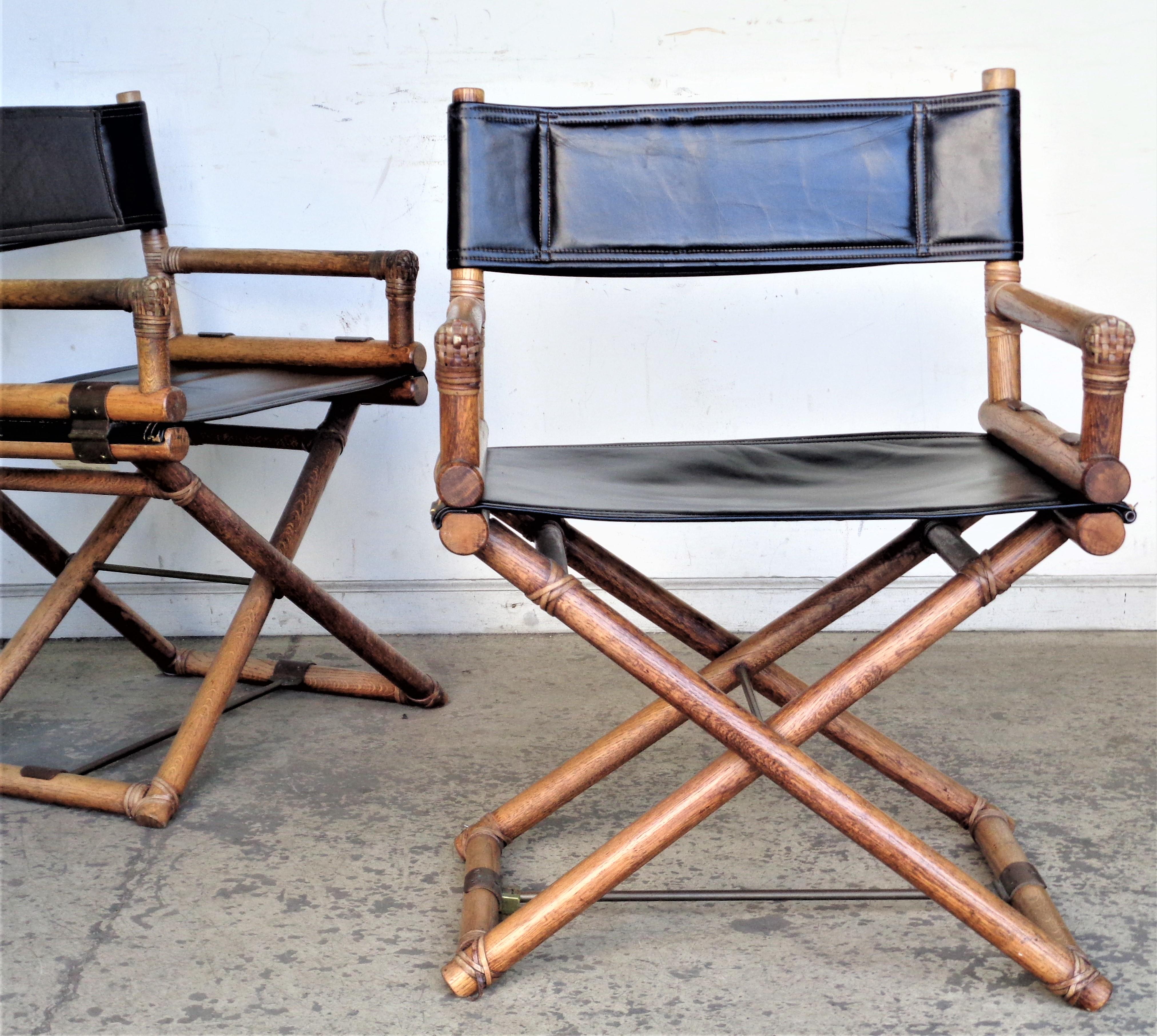 Director's X-Chairs by McGuire, Circa 1960 4