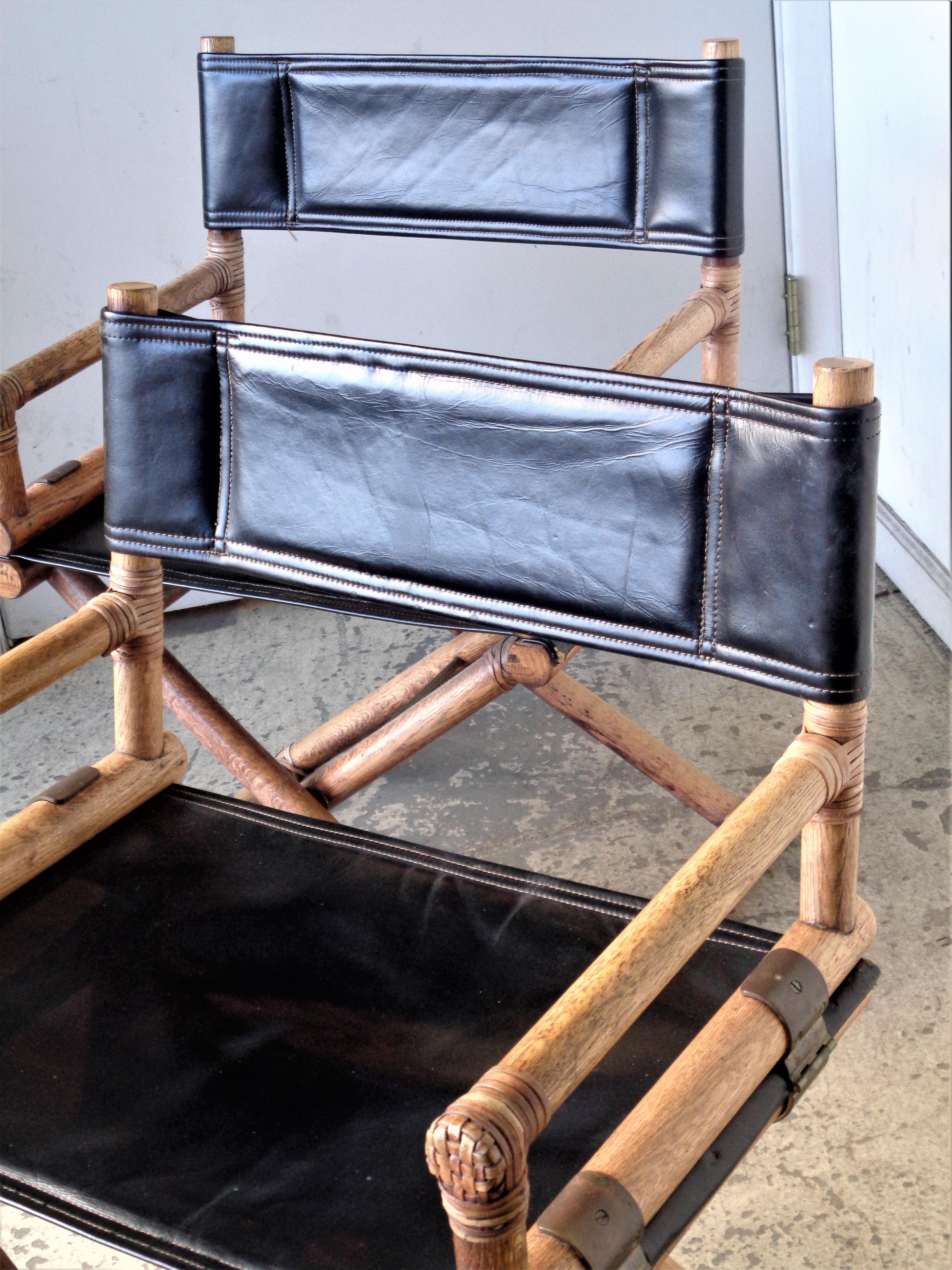 20th Century Director's X-Chairs by McGuire, Circa 1960